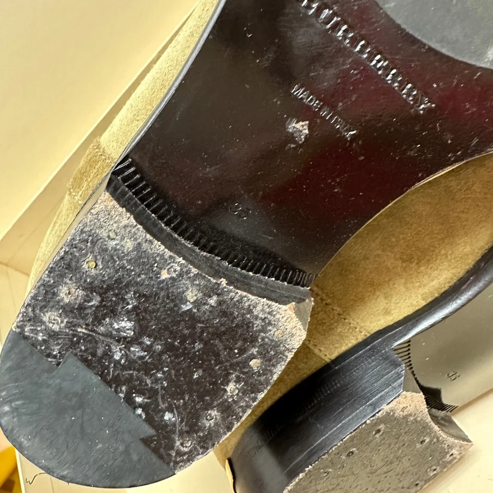 Exploded Check Pattern Suede Boots - Picture 8 of 8